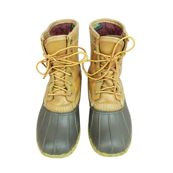 LL Bean Brown Leather 8" Gore-tex Insulated Ankle Duck Boots Size 6 Wide - Picture 5 of 10